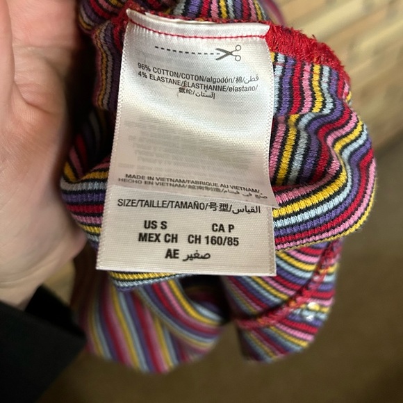 Juicy Couture Womens Midi Dress Multicolored Stripe Rib Knit Side Slit Small - Picture 5 of 9